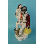 Uncle Tom and Eva: a Staffordshire group, Eva depicted standing on the thigh of a seated Tom