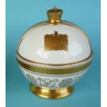 1953 Coronation: a Minton orb, profusely gilded 150mm (2)
