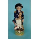 Nelson: a good and colourful Staffordshire character jug, circa 1865, 301mm