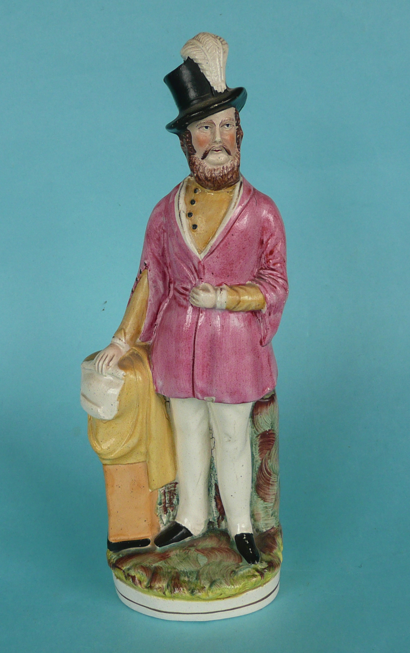 Louis Kossuth: a rare, well coloured and moulded Staffordshire figure, circa 1851, 272mm,