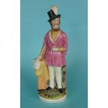 Louis Kossuth: a rare, well coloured and moulded Staffordshire figure, circa 1851, 272mm,