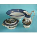 A part washing set comprising: basin, small jug, sponge tureen and drainer: Mountain Stream (423)