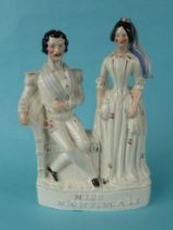 Staffordshire Pottery Figures & Groups: A good Staffordshire group depicting Florence Nightingale