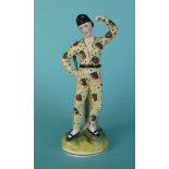 A rare Staffordshire figure by Thomas Parr of Harlequin, circa 1845, 184mm