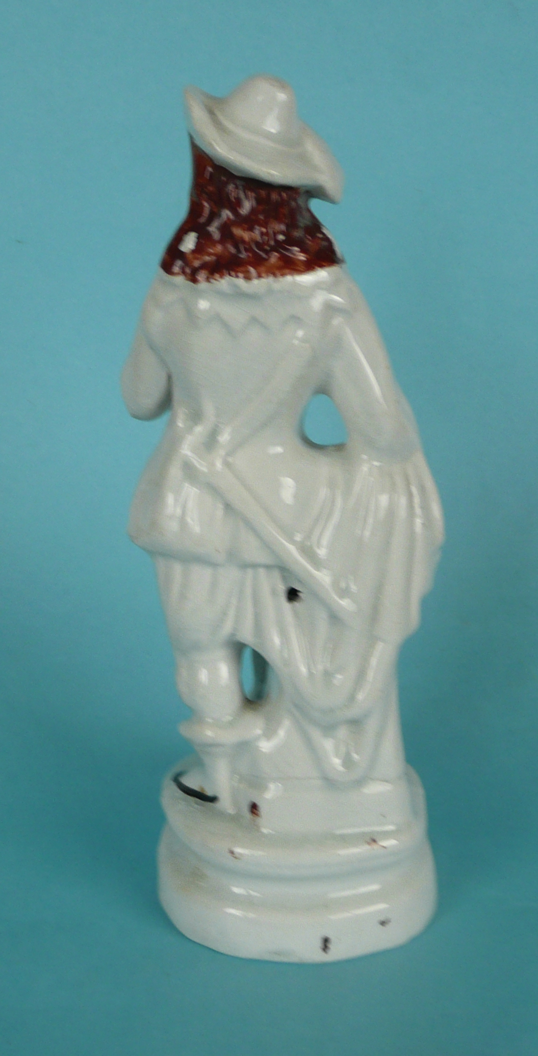 A good Staffordshire figure of a dandy holding a letter, circa 1850, 231mm - Image 2 of 3
