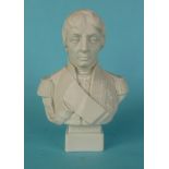 Nelson: a good parian portrait bust by Robinson & Leadbeater, 195mm