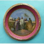 A good circular platter with moulded triangular section border: Christ in the Cornfield (424)