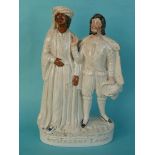 Merchant of Venice: a Staffordshire figure depicting Othello and Lago, circa 1858, 307mm