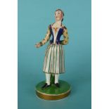 Mme Vestris as the Broom Girl: A fine porcelain figure, possibly Chamberlains Worcester, depicted