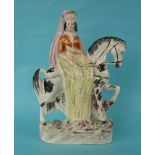 Queen Mary: a Staffordshire equestrian figure, named in raised letters, circa 1850, 264mm,
