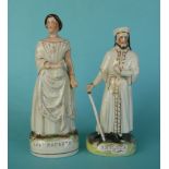 Isabella Glyn as Lady Macbeth: a Staffordshire figure, 201mm, left arm restored and another: