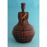 Royal Commemoratives: An unusual mid-19th century stoneware flask depicting a crowned Victoria