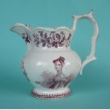1837 Proclamation: a pottery jug by Read & Clementson printed in puce with portraits
