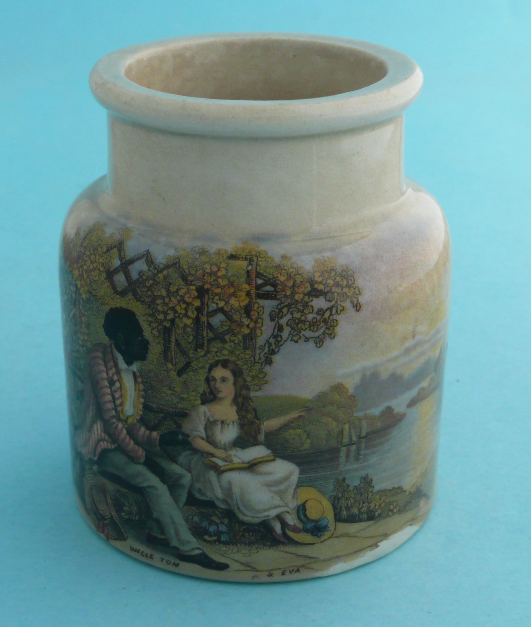 A jar: Uncle Tom and Eva (91A) and on the reverse Uncle Tom (91B)