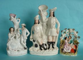 A good Staffordshire group entitled ‘Robin Hood’ circa 1870, 385mm another of two figures