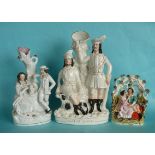 A good Staffordshire group entitled ‘Robin Hood’ circa 1870, 385mm another of two figures