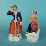 Jenny Lind as Marie: a good colourful Staffordshire figure on named base, circa 1847, 198mm