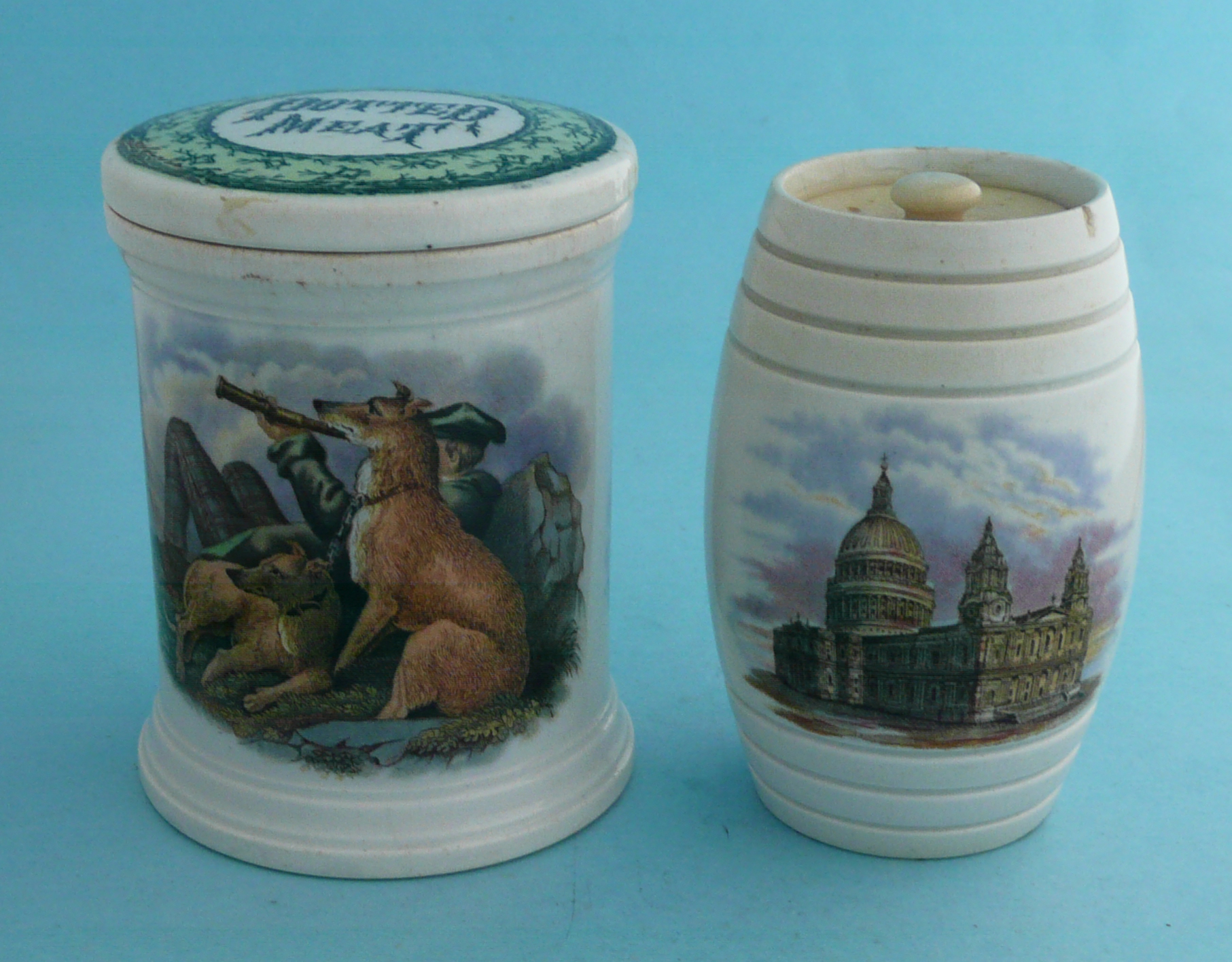 Deer Stalker and Wild Deer (92 and 92A) with lid and St Paul’s Cathedral (94)