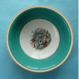 A good wash basin: Shells (52G) green border with yellow lining, 389mm