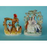 Jenny Lind: a good colourful small group of two figures probably depicting Maria and Sergeant