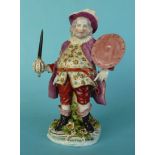 James Quinn as Falstaff: a Derby porcelain figure depicted in elaborate colourful costume