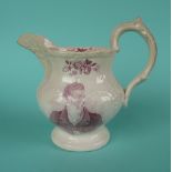 1832 Reform: a pottery mug printed in pink with a head and shoulders portrait and on the reverse