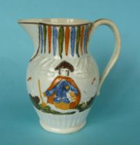 Admiral Jervis: a Prattware jug moulded with three-quarter length portraits named ‘Lord Jervis’,