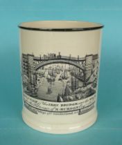 1813 Wearmouth Bridge: a well potted frog mug of good size by Phillips & Co of Sunderland, printed