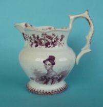 1837 Proclamation: a good pottery jug by Read & Clementson printed in purple with named portraits