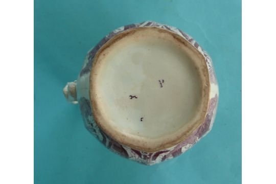 1831 Coronation: a small lobed pottery jug printed in purple with inscribed scenes of the - Image 3 of 3