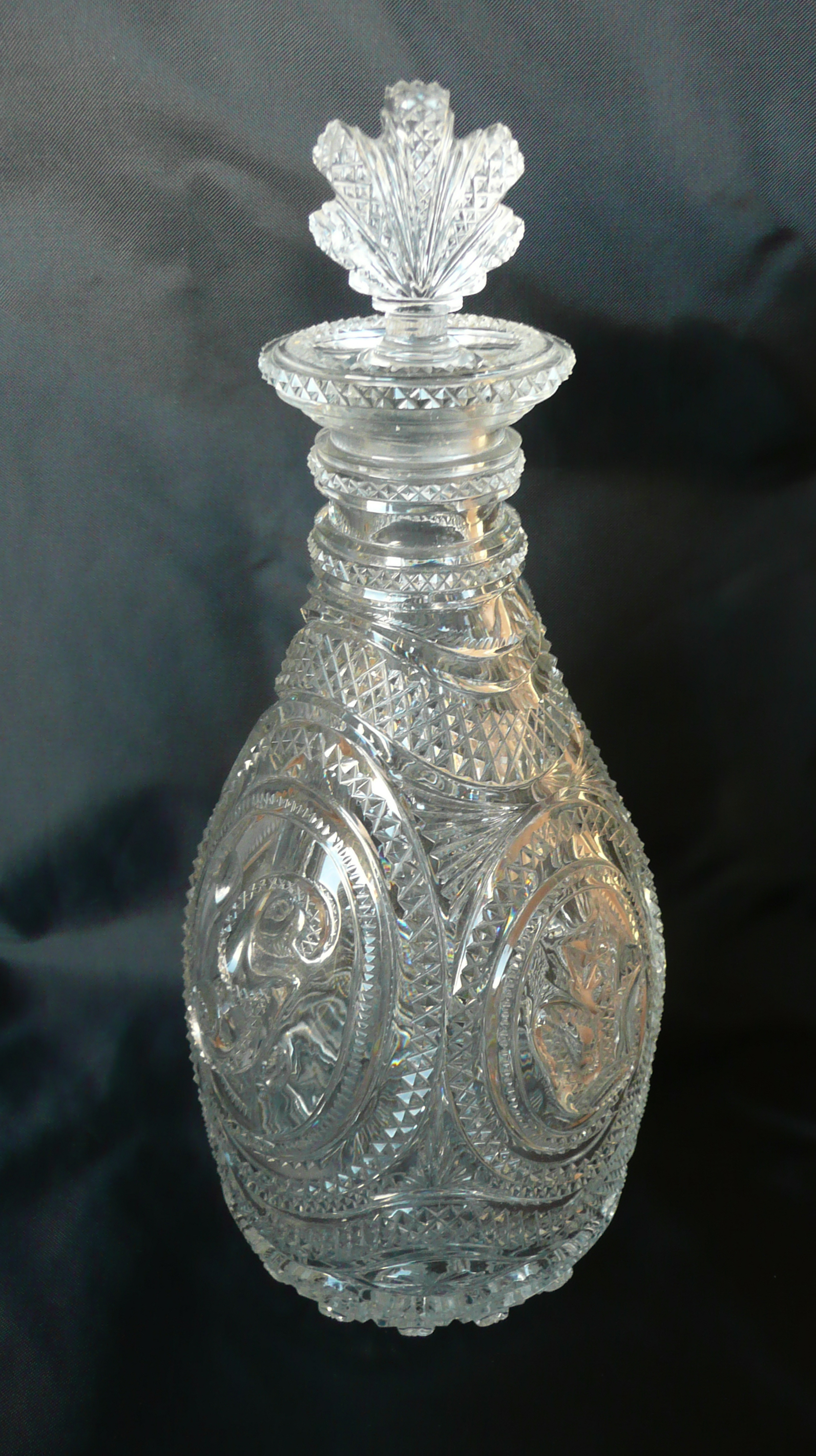 George, Prince of Wales: a fine quality and extraordinarily heavy Regency hobnail cut glass decanter - Image 6 of 7