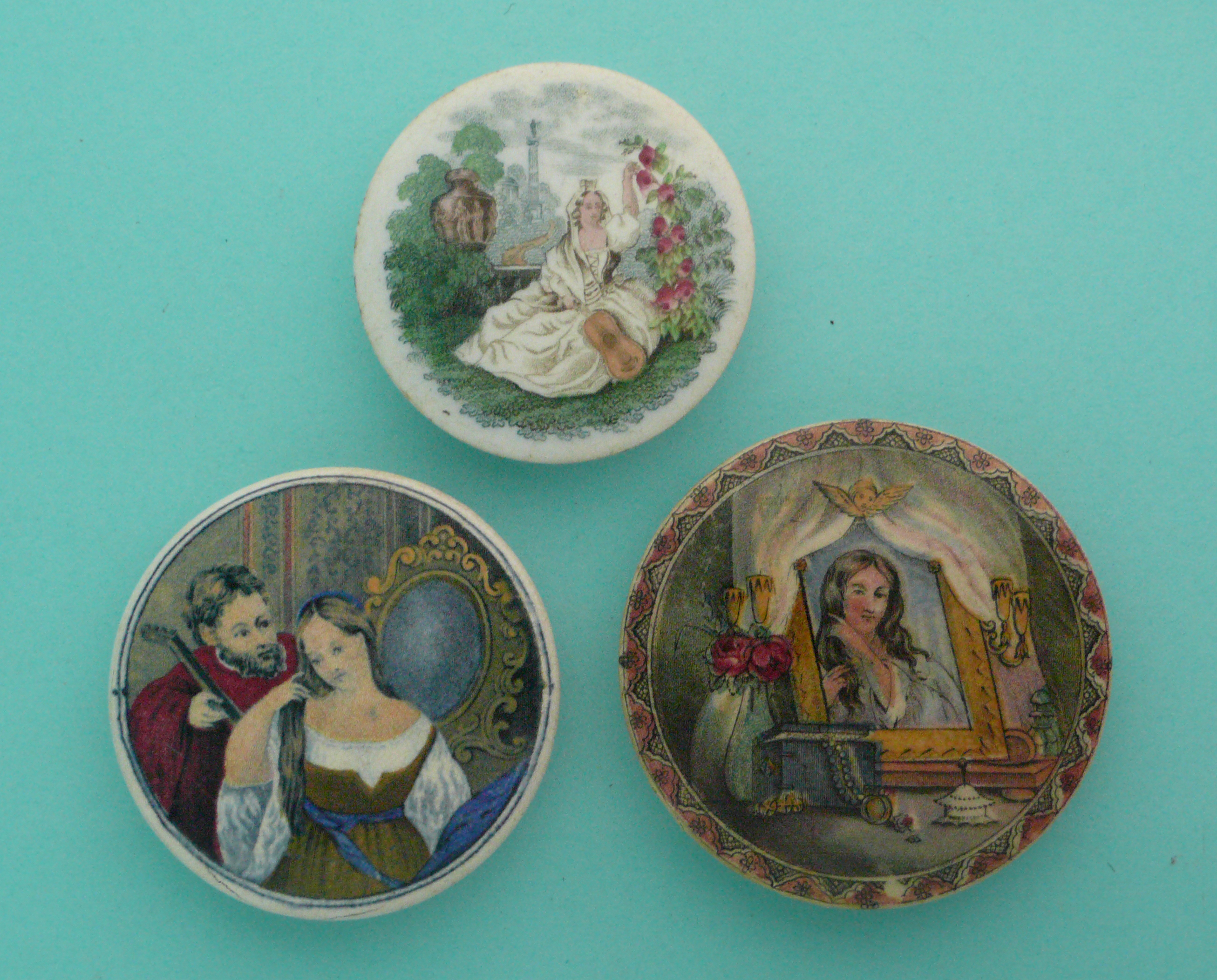 The Wooer (108) Reflection in a Mirror (104) restored and Lady with Guitar (107) (3) (Prattware, pot