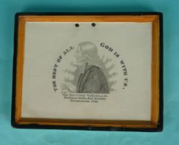 Rev John Wesley: a North Country rectangular pottery plaque moulded with integral yellow and black