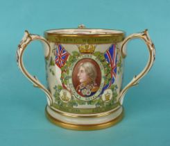 1905 Nelson Centenary: a good Copeland pottery ‘Subscribers Copy’ tyg well decorated in colours