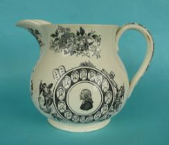 1839: Rev John Wesley: a pottery jug printed in black with a profile encircled by named heads and