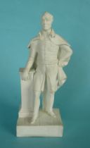 Political Commemoratives: Duke of Wellington: a bisque figure depicted standing on a square base