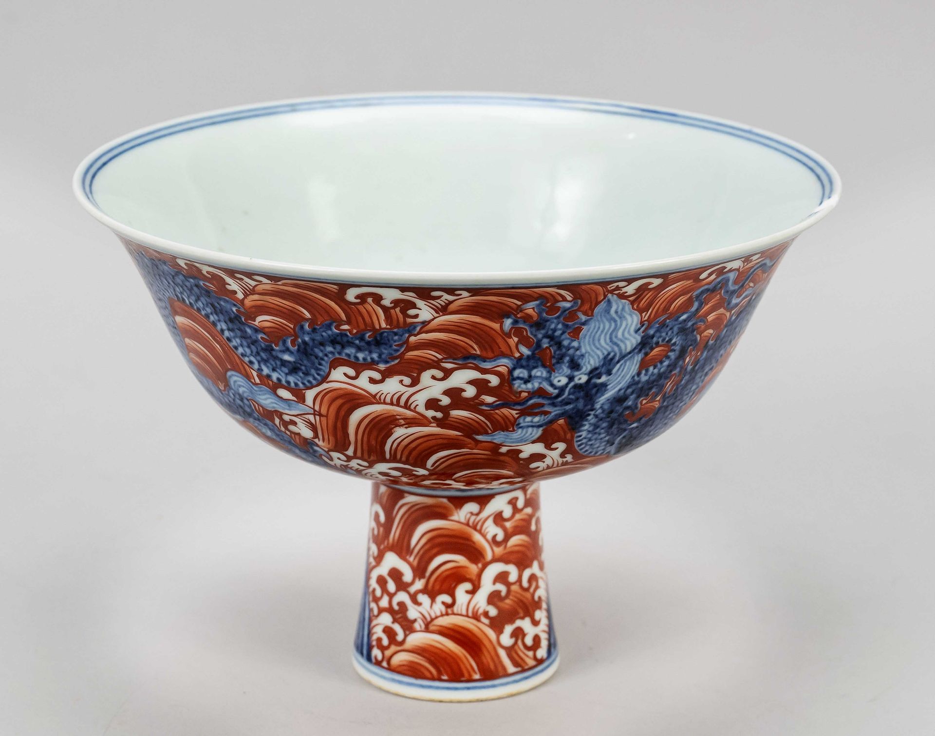 Large doucai cup on high base (so called stem cup), China, probably Qing dynasty(1644-1912) 19th