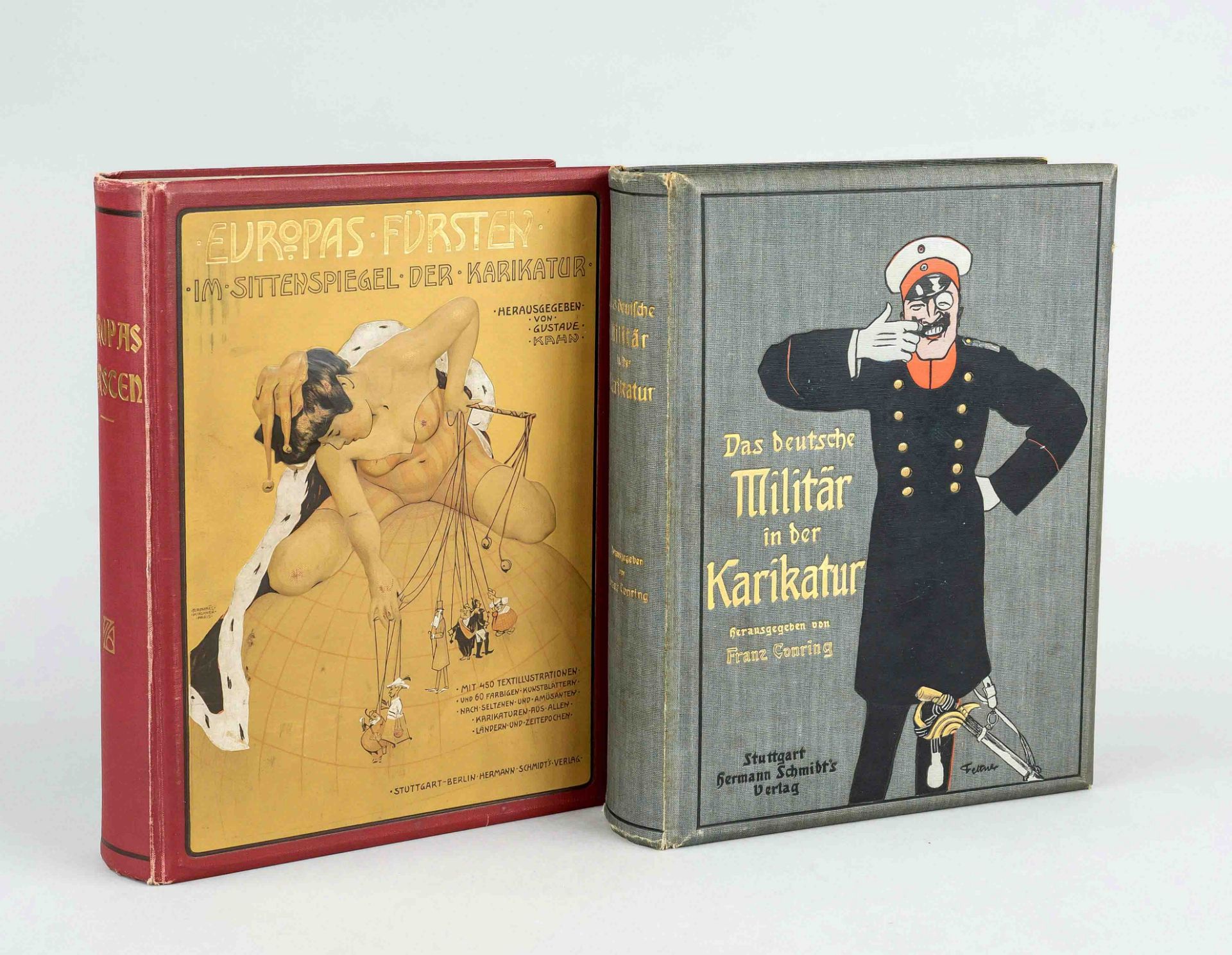 2 volumes on the subject of caricature: 1 x Europas Fürsten im Sittenspiegel der Karikatur, ed. by