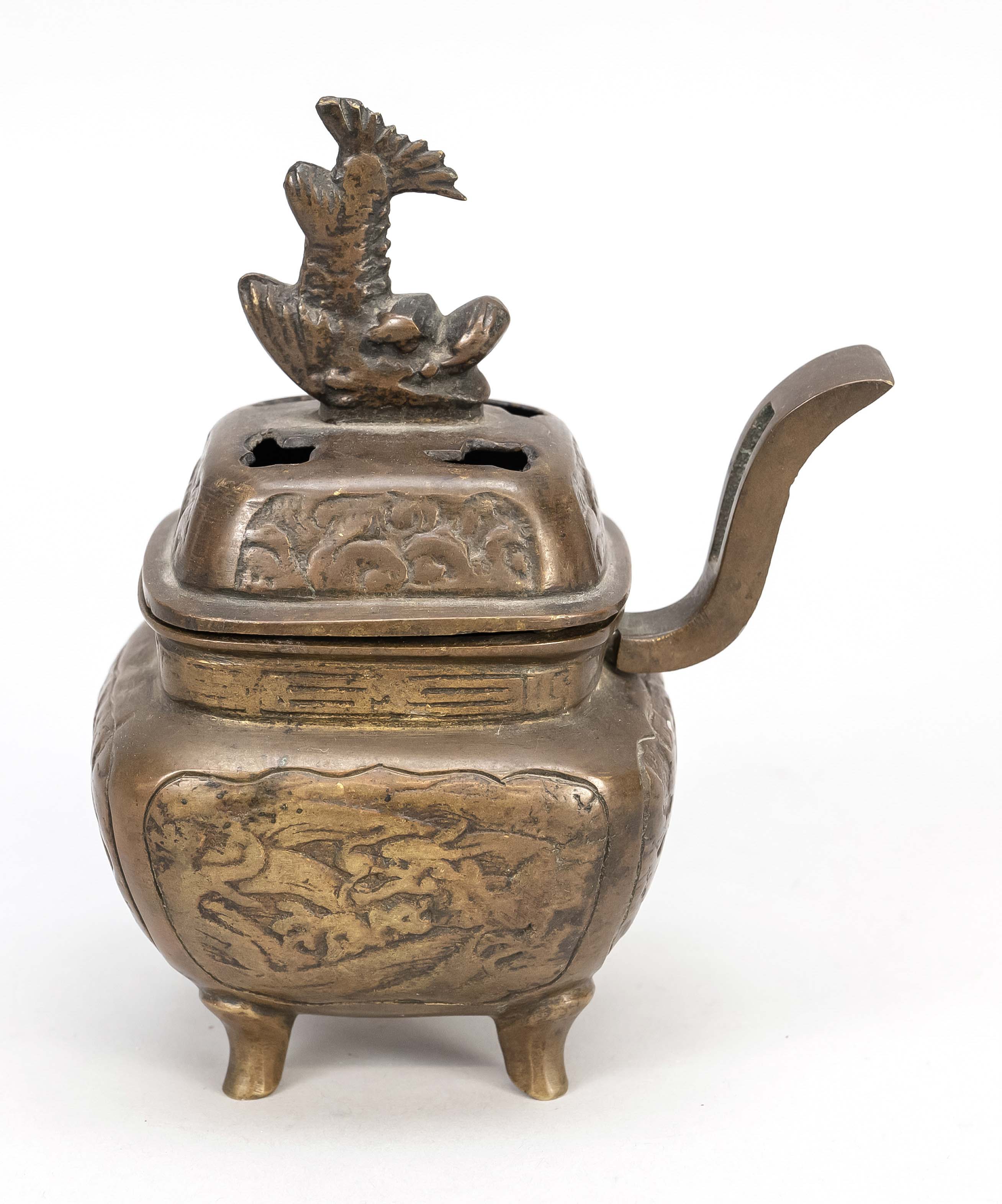 Square incense burner, China, probably Qing dynasty(1644-1911) 18th/19th century, bronze in the