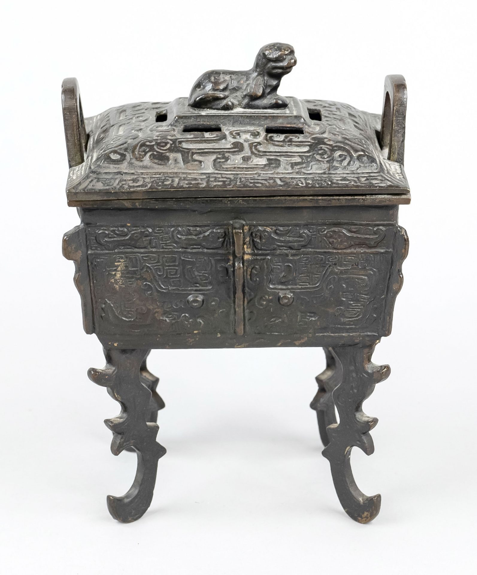 Incense burner type Fangding, China, 20th century, burner for incense in the style of the Anyang