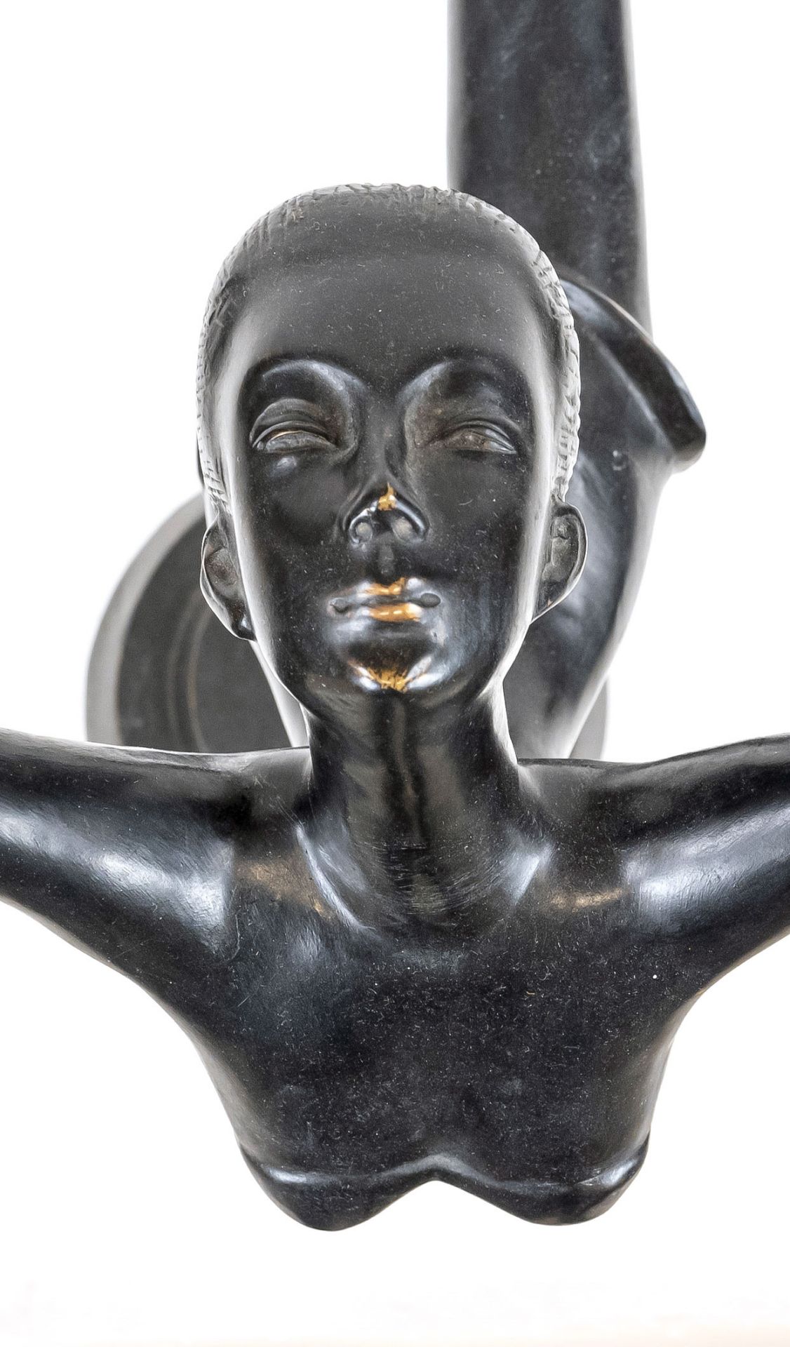 Anonymous sculptor 2nd half of 20th c., large bronze sculpture of a ballerina with overlong limbs, - Image 2 of 3