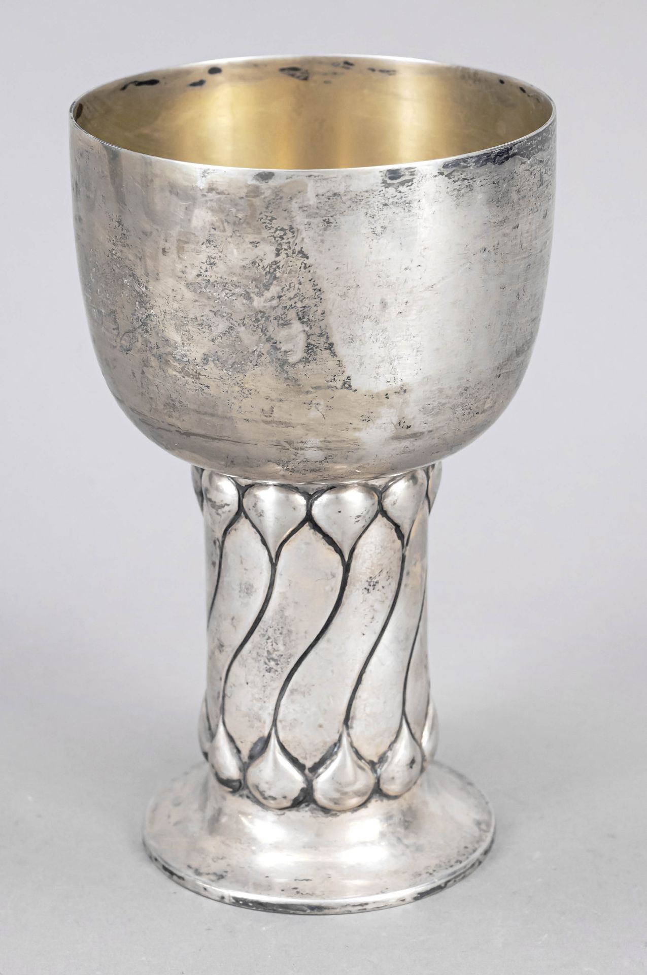 Goblet, German, early 20th century, master mark Bremer Silberwarenfabrik, silver 800/000, round