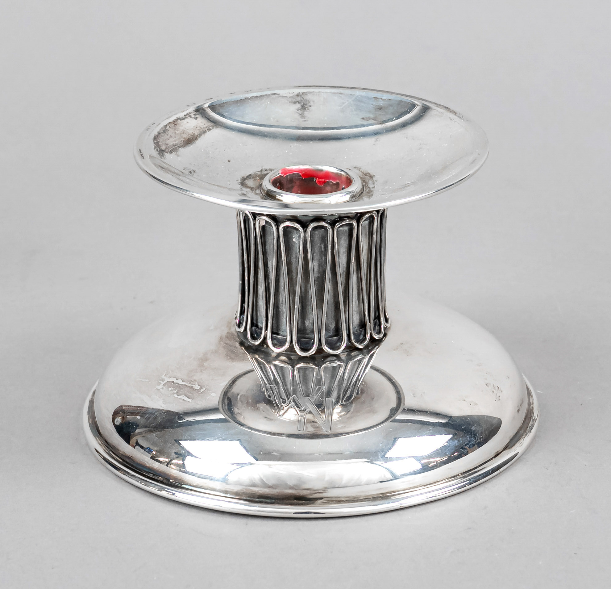 Candlestick, German, mid-20th century, maker's mark Bruckmann & Söhne, Heilbronn, silver 835/000,