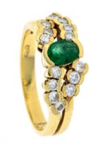 Smaragd-Brillant-Ring GG 585/0