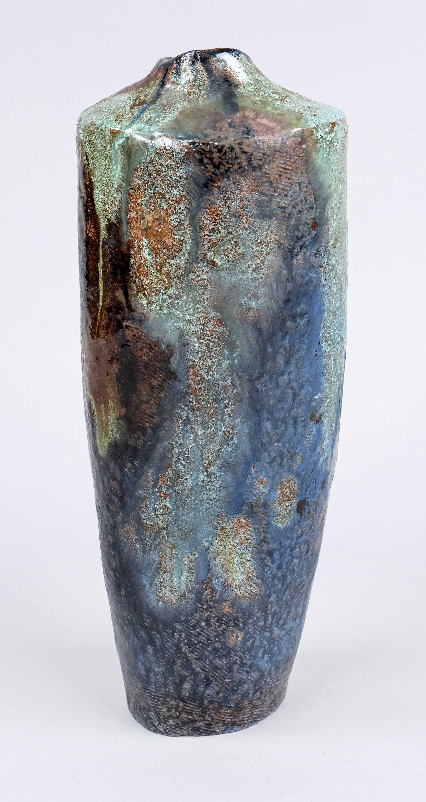 Torger, Will. 1910 - Bremen - 1984. artist's vase. Ceramic (clay), multicolored turquoise-blue-