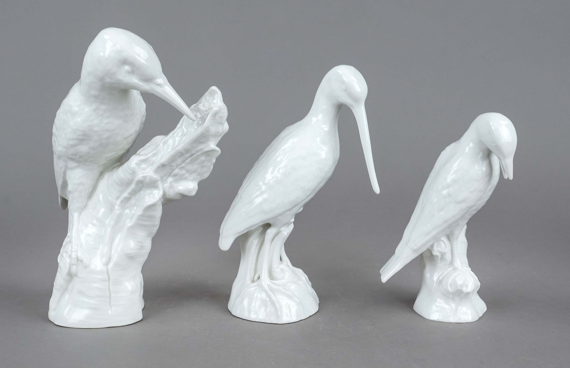 Three birds, KPM Berlin, marks 1962-1992, 1st and 2nd choice, white, model Johann Baptist