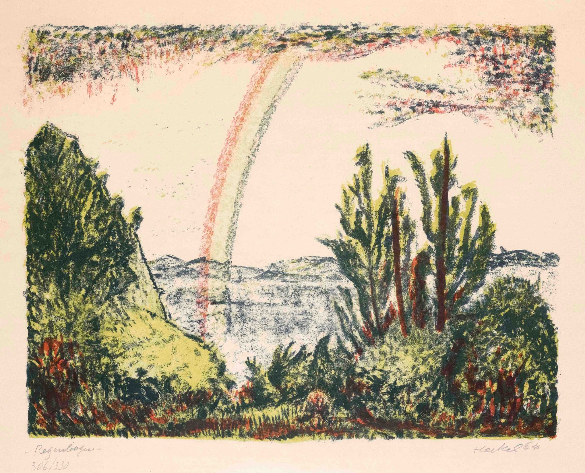 Heckel, Erich. 1883 Döbeln - 1970 Berlin. Rainbow. 1964. color lithograph, signed a. dated Heckel 64