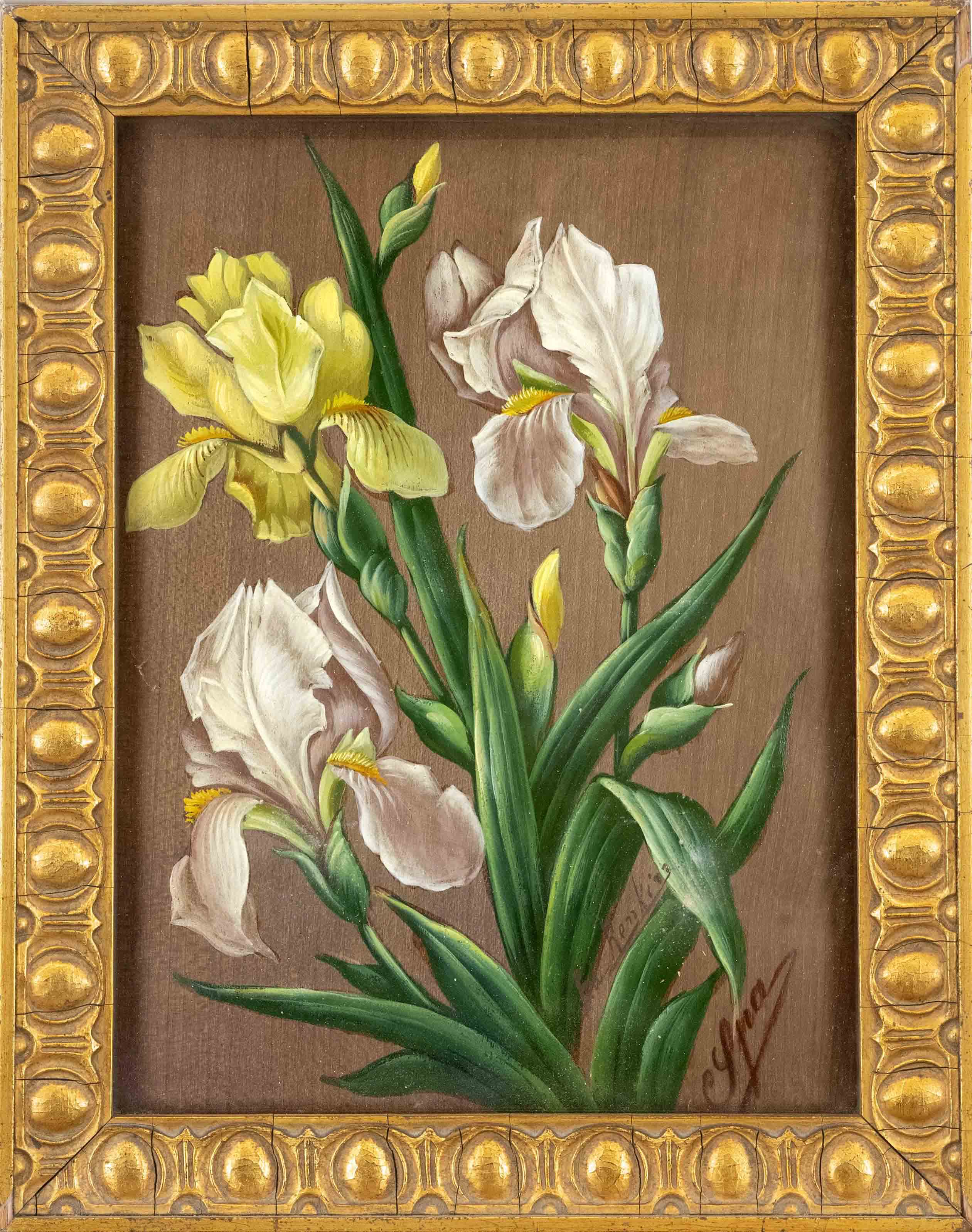 Ed. Renkin, 1st half of 20th c., Orchids, oil on wood, signed and inscribed ''Spa'' lower right,