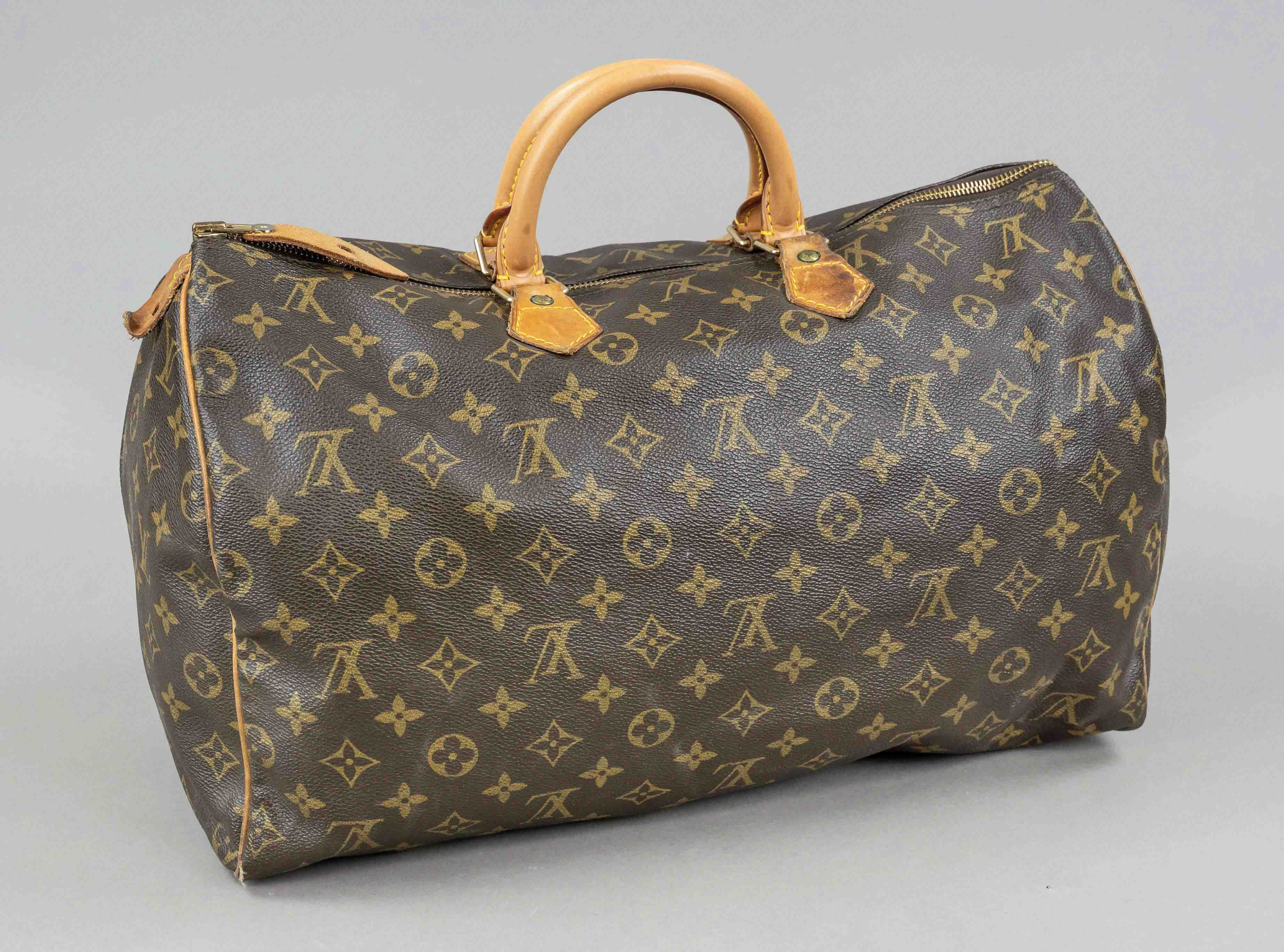 Louis Vuitton, Monogram Canvas Speedy 40, rubberized cotton fabric in classic logo print design with