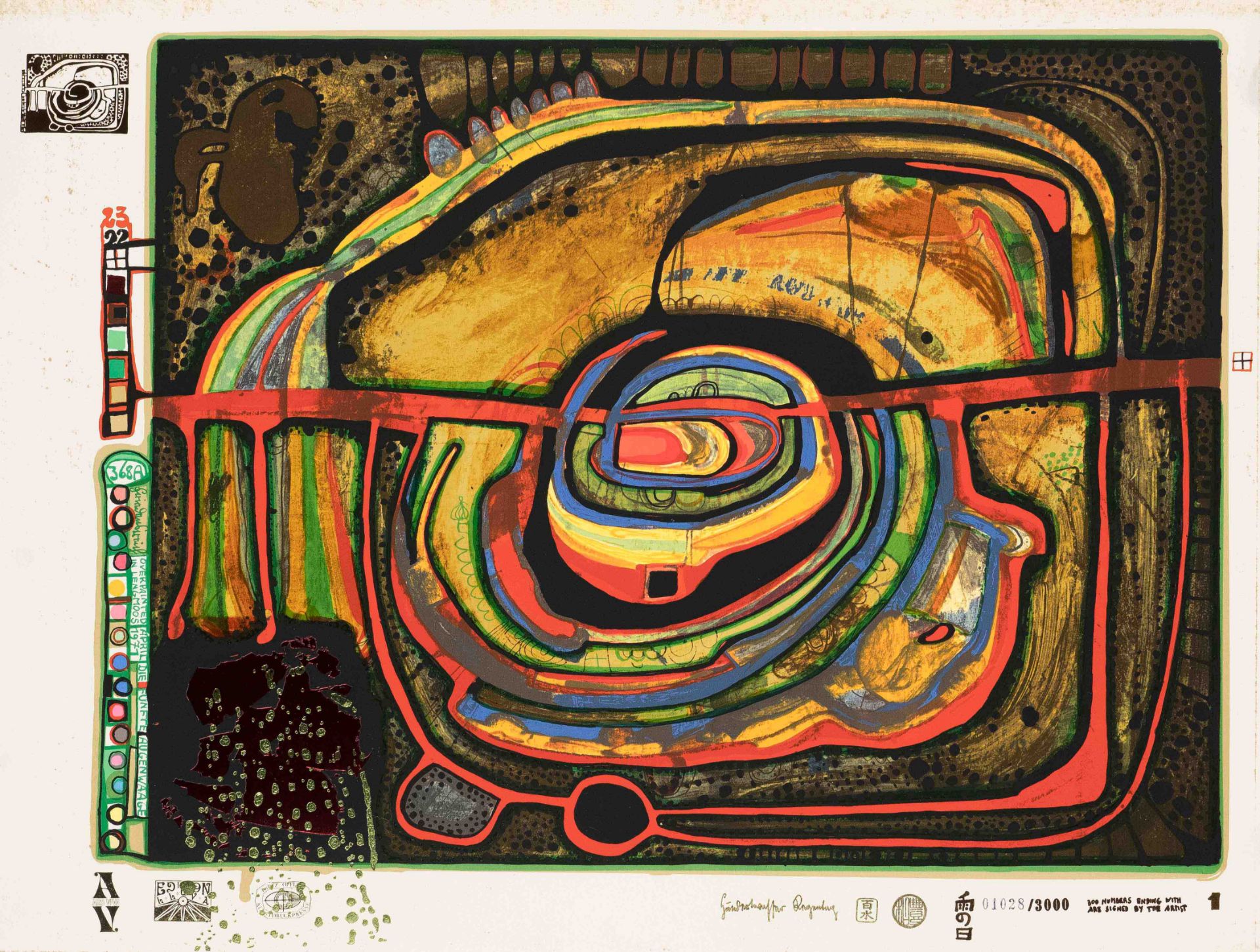 Hundertwasser, Friedensreich. 1928 Vienna - 2000 on board the Queen Elizabeth II off Brisbane.